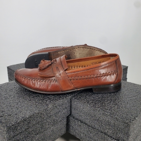 Florsheim Men PISA Moc Toe Tassel Loafers Size 9D Shoes Cognac - Picture 9 of 12